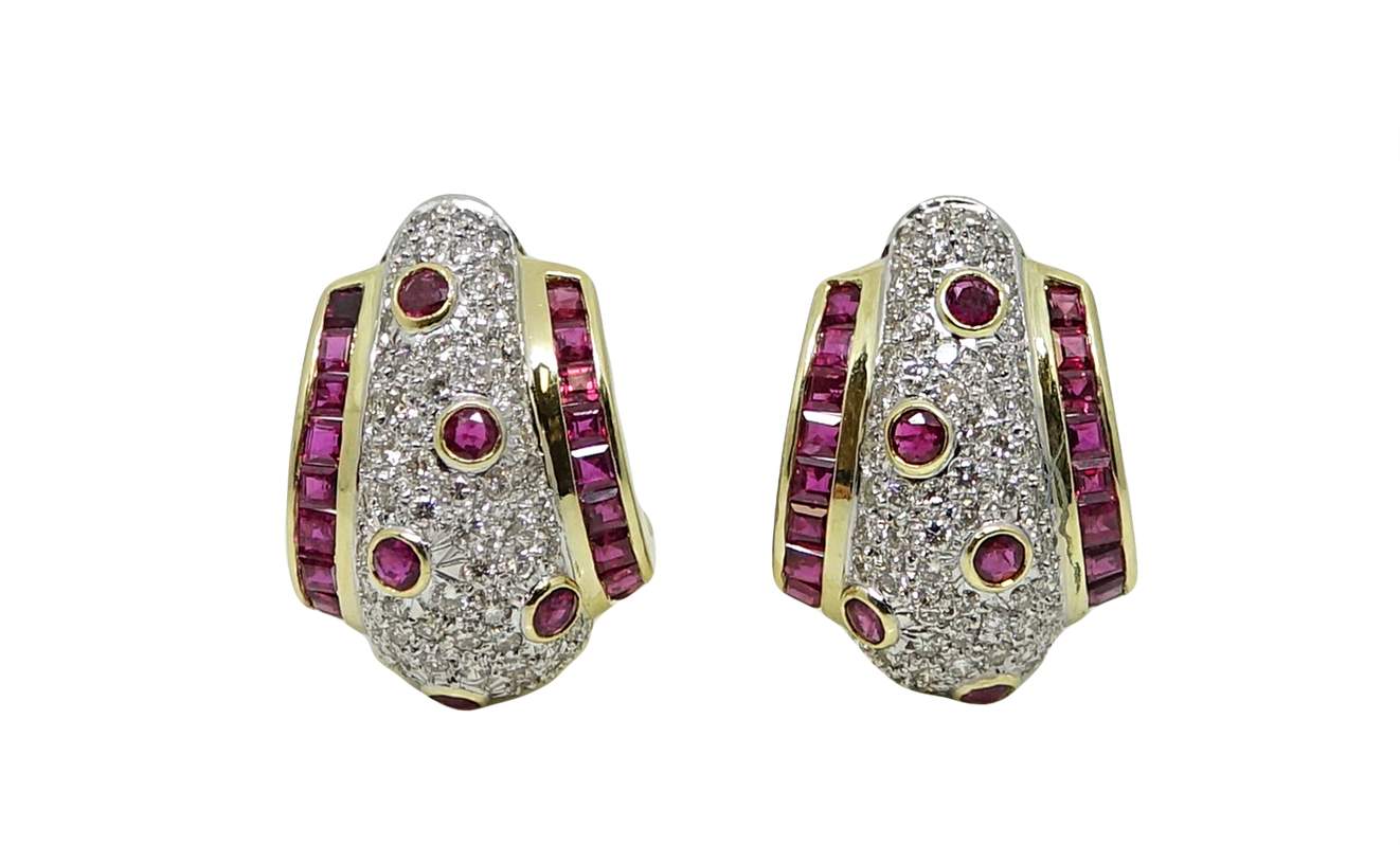 Ruby And Diamond Earrings