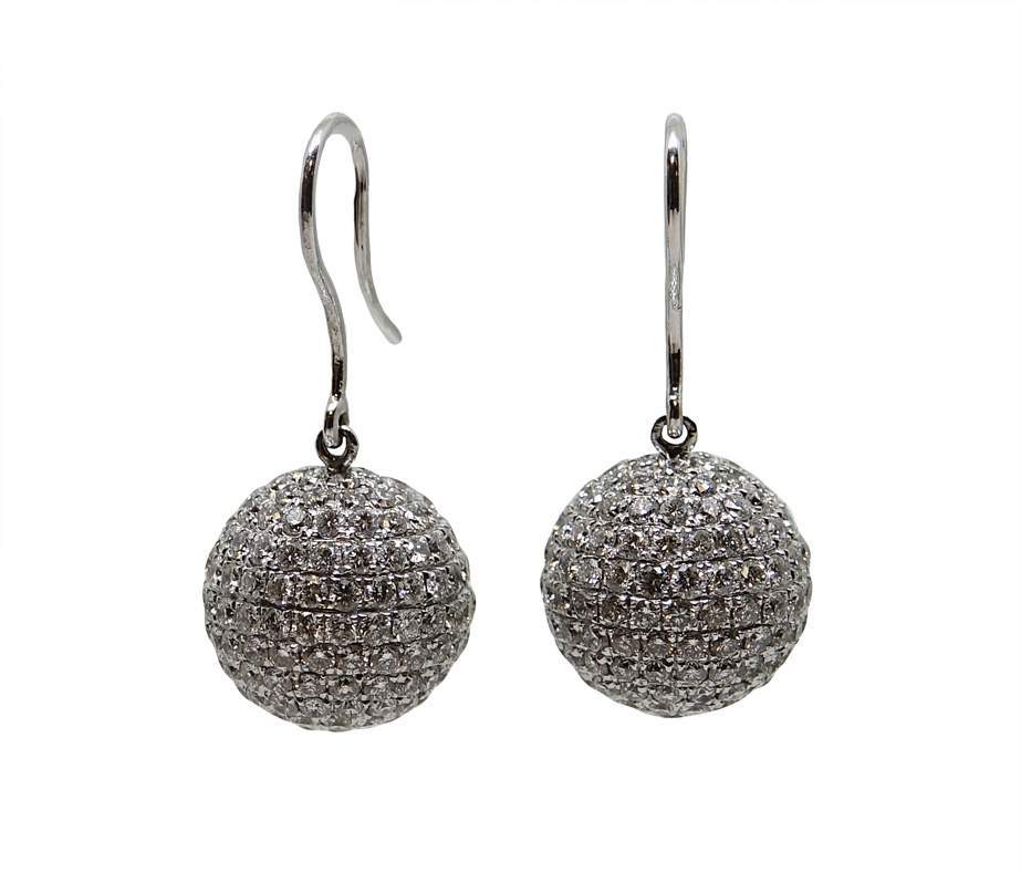 Diamond Round Ball Earring