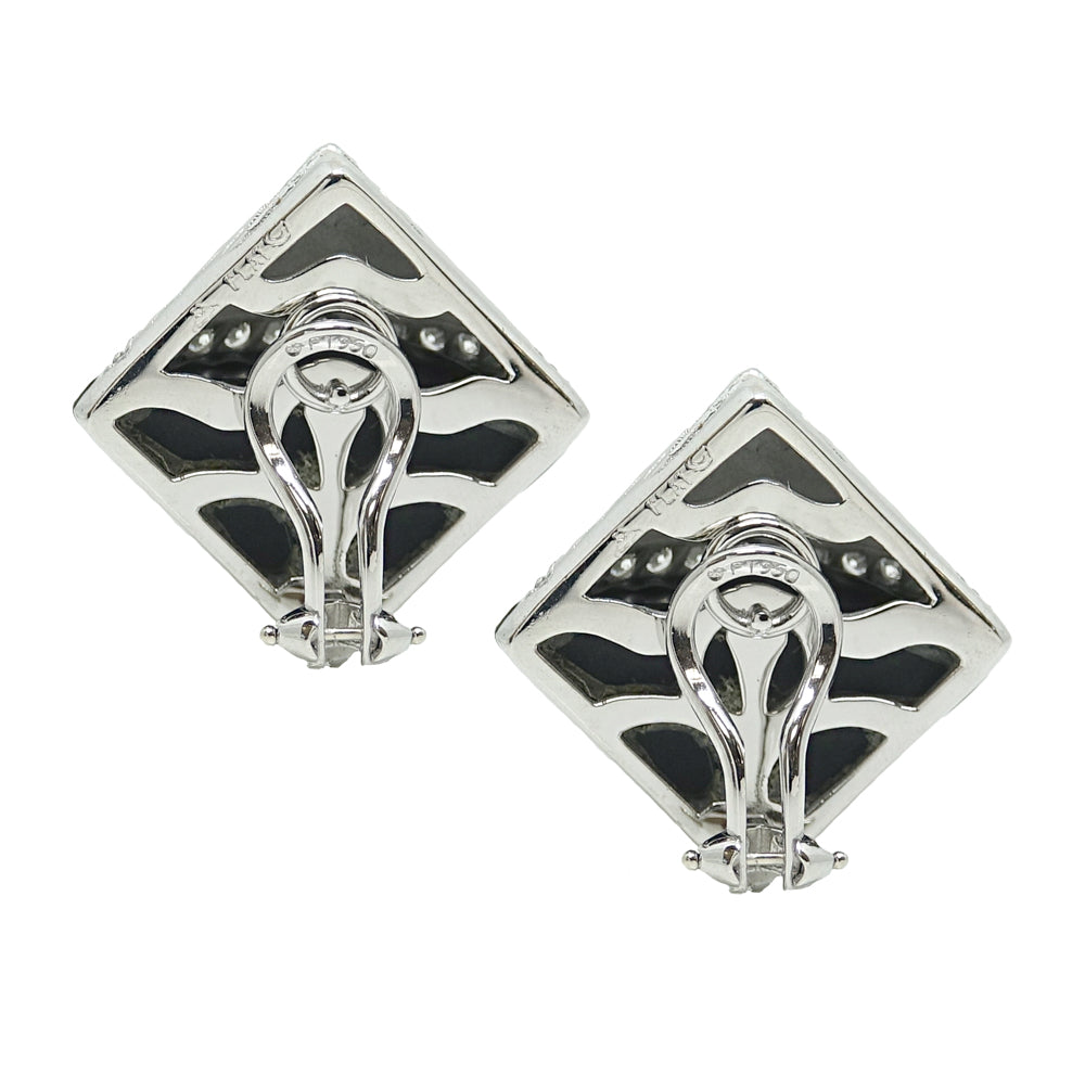 Michael Beaudry Diamond And Onyx Earrings