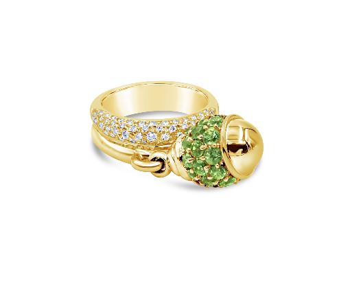 Hammerman Brothers Peridot And Diamond Ring