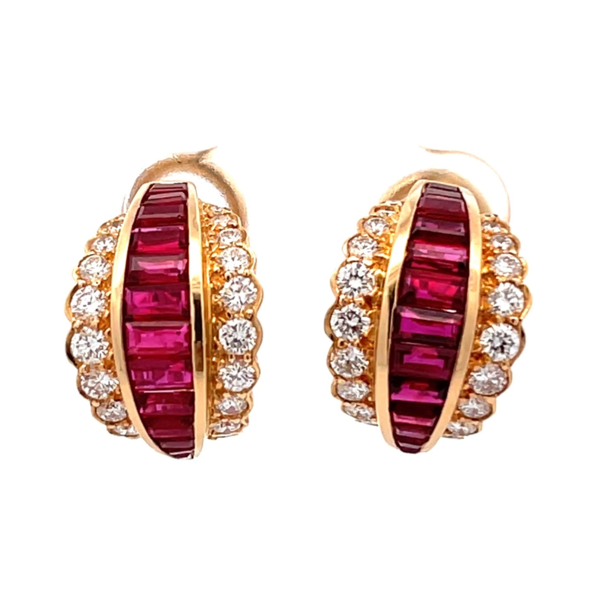 Hammerman Brothers Ruby And Diamond Earrings