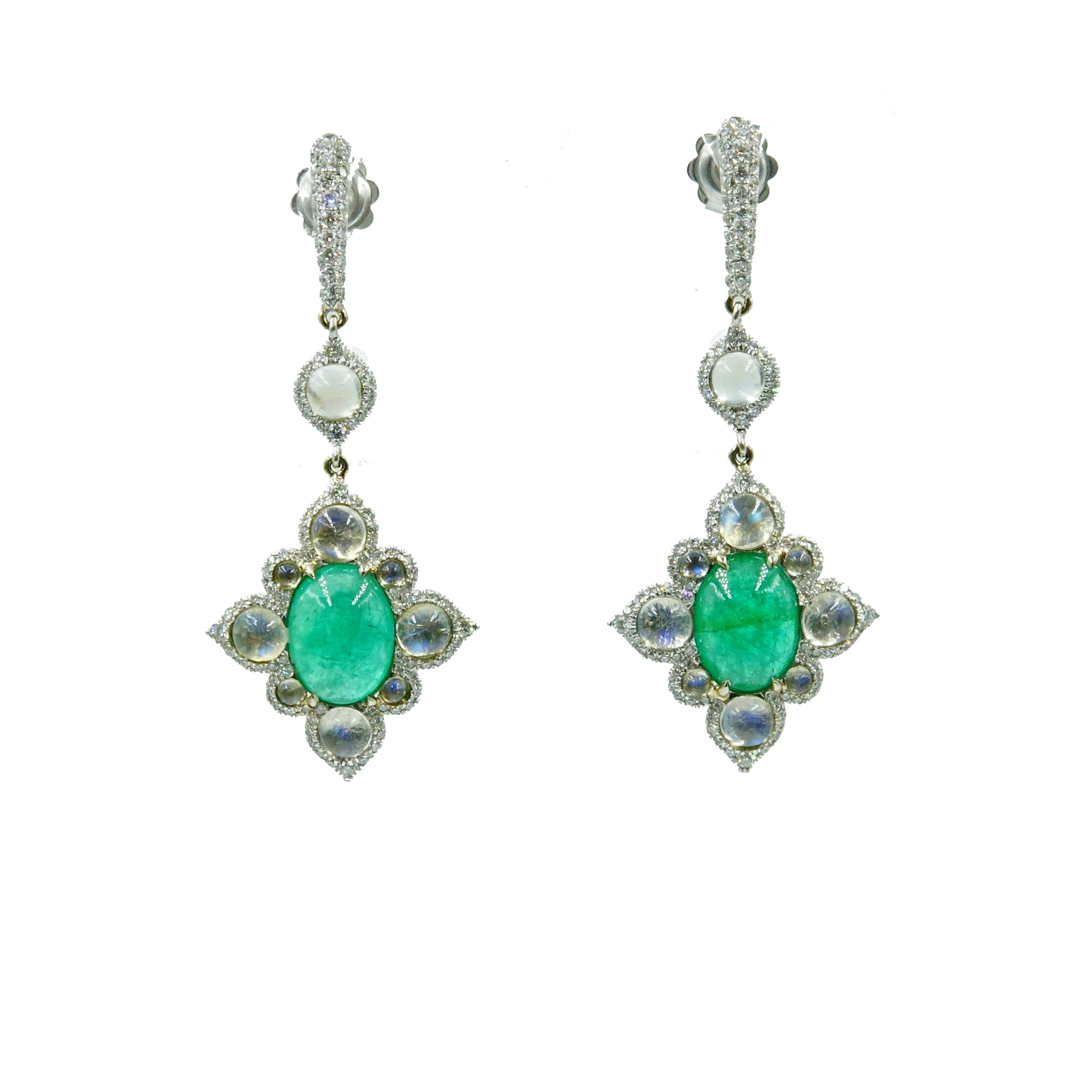 Inbar Emerald And Diamond Earrings