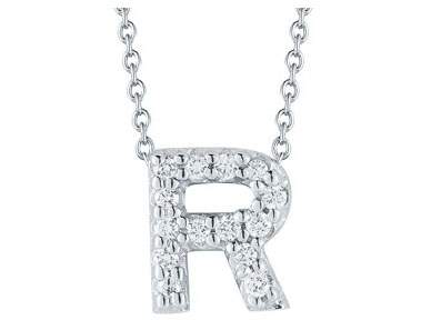 ROBERTO COIN LETTER "R" DIAMOND NECKLACE