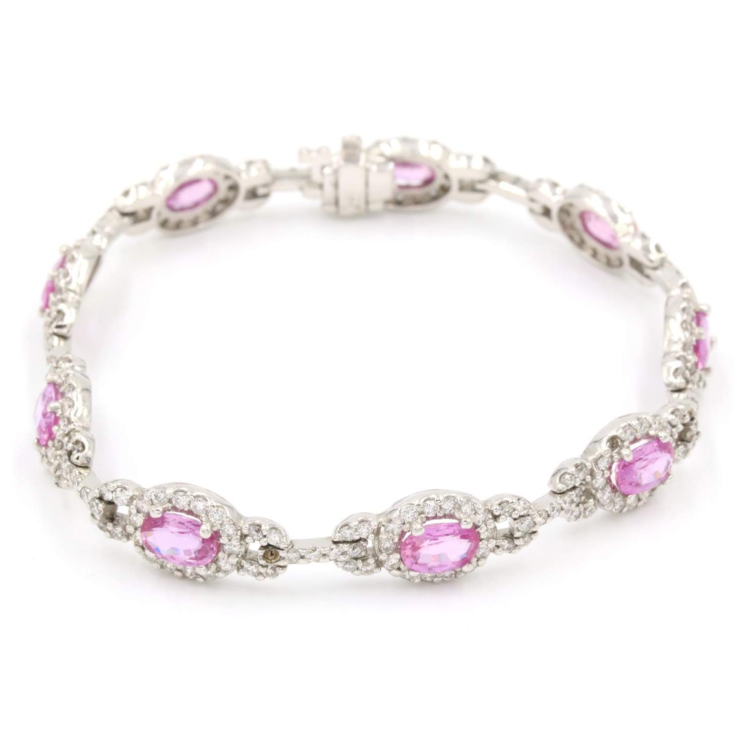 Pink Sapphire Diamond Bracelet