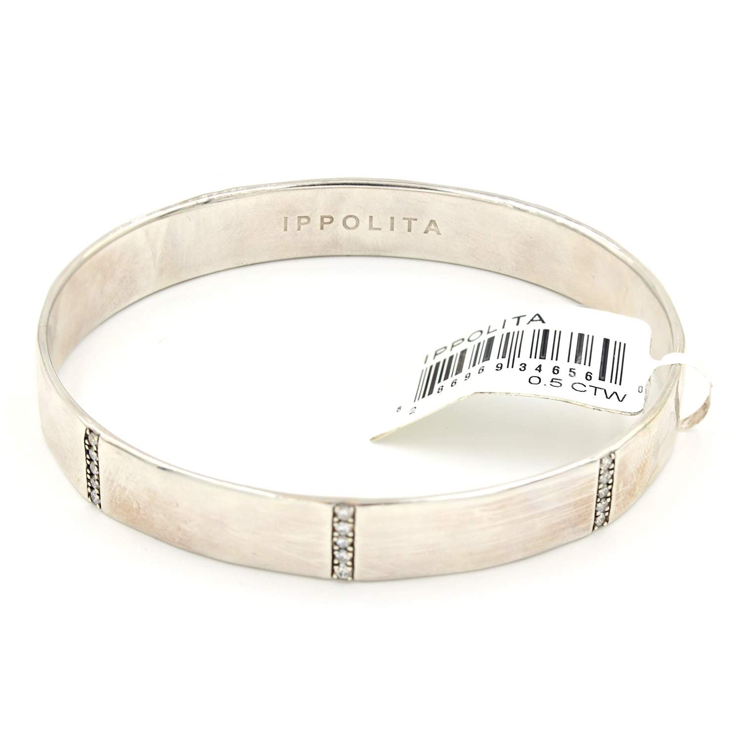 IPPOLITA STERLING SILVER  DIAMOND BANGLE