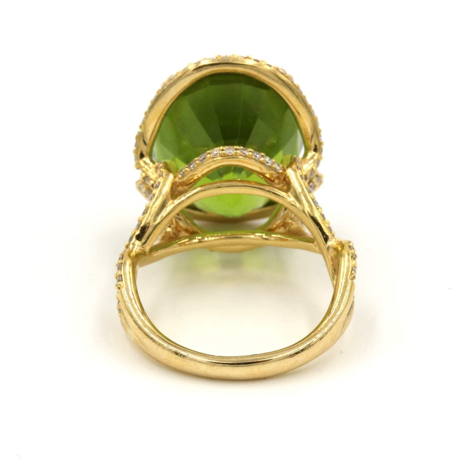 Peridot And Diamond Ring