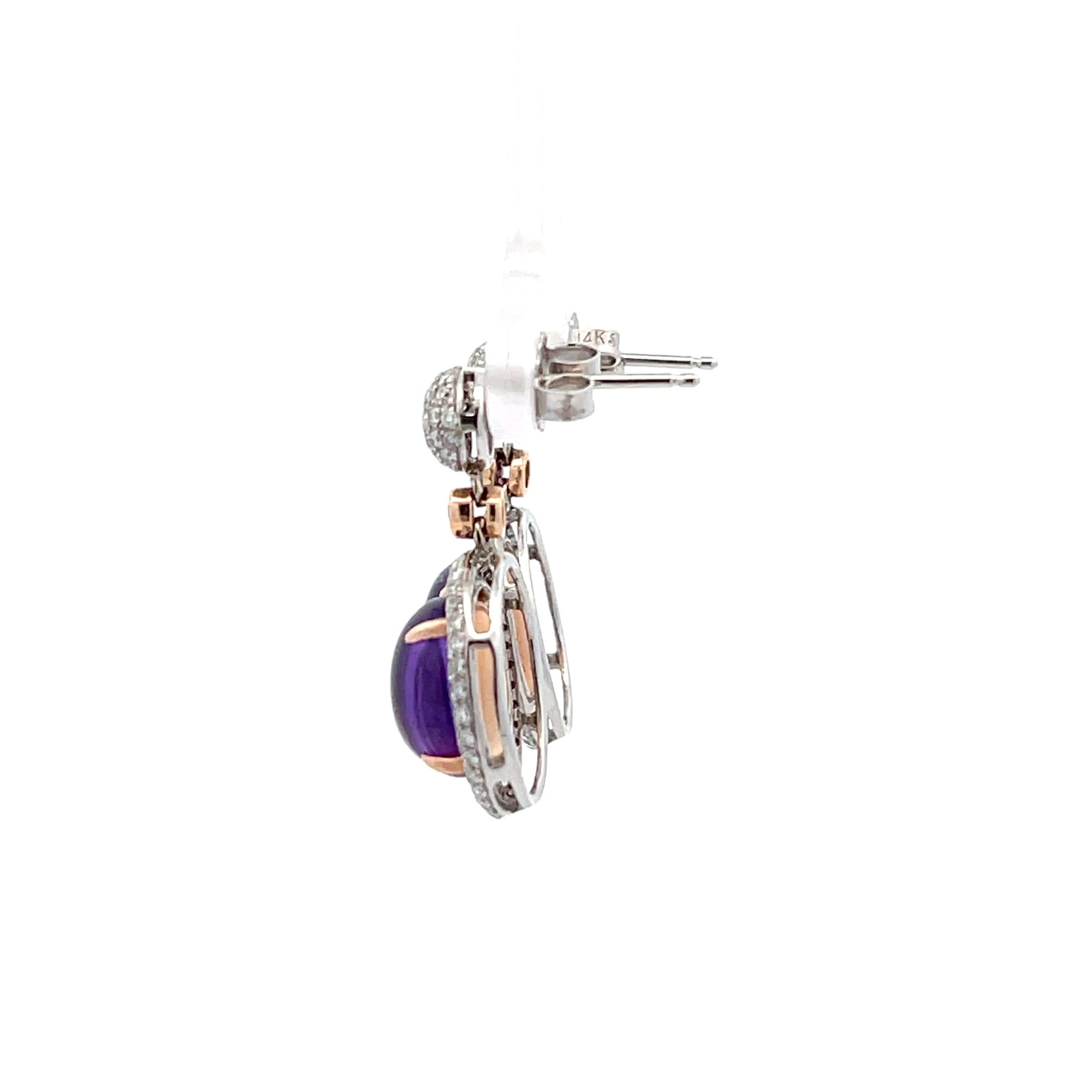 Amethyst And Diamond Earrings