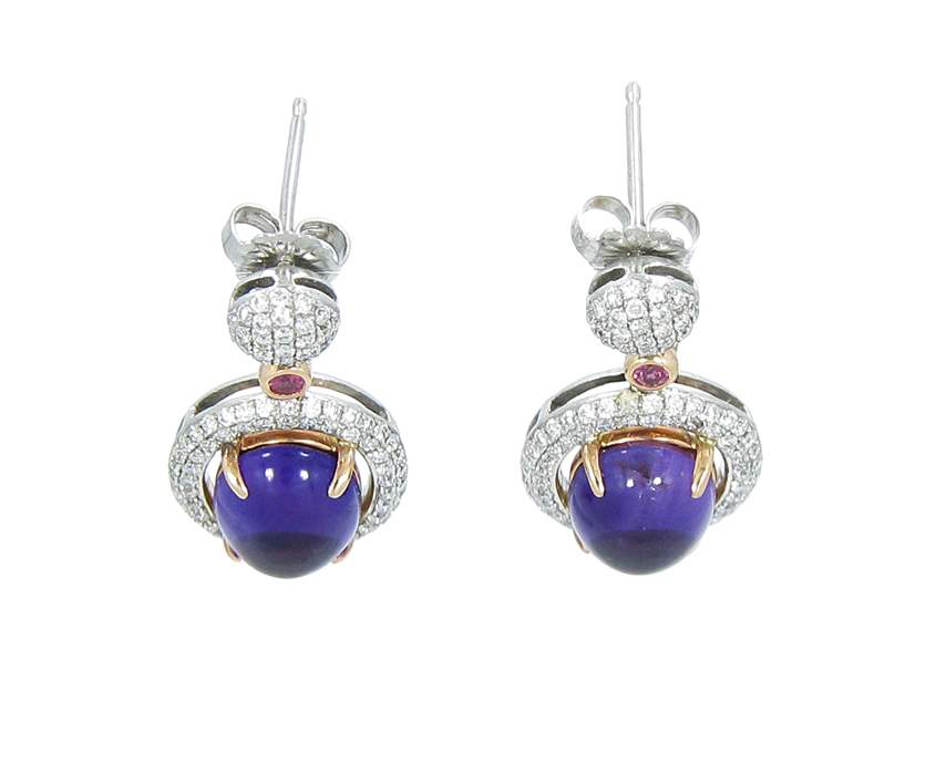 Amethyst And Diamond Earrings