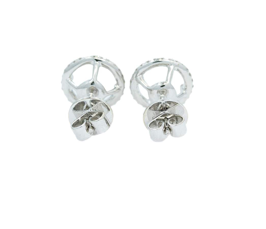 Diamond Halo Style Jacket Earrings