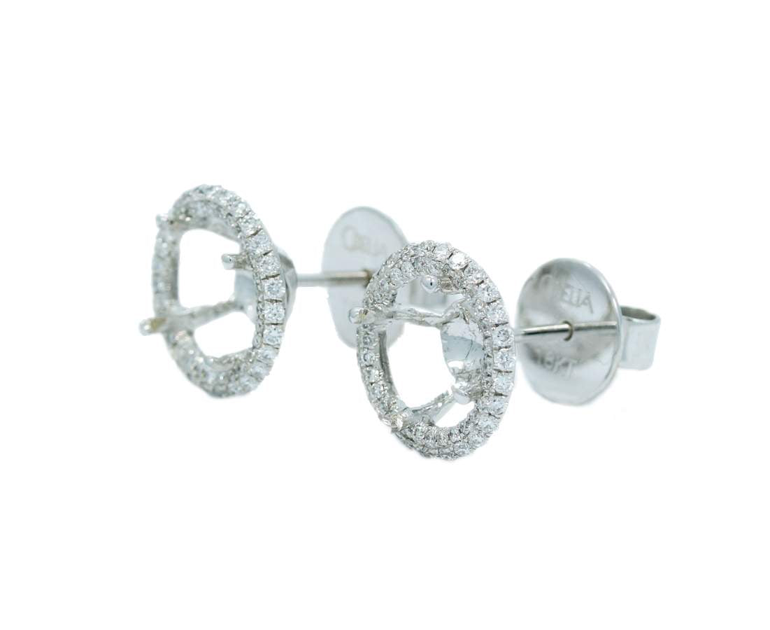 Diamond Halo Style Jacket Earrings