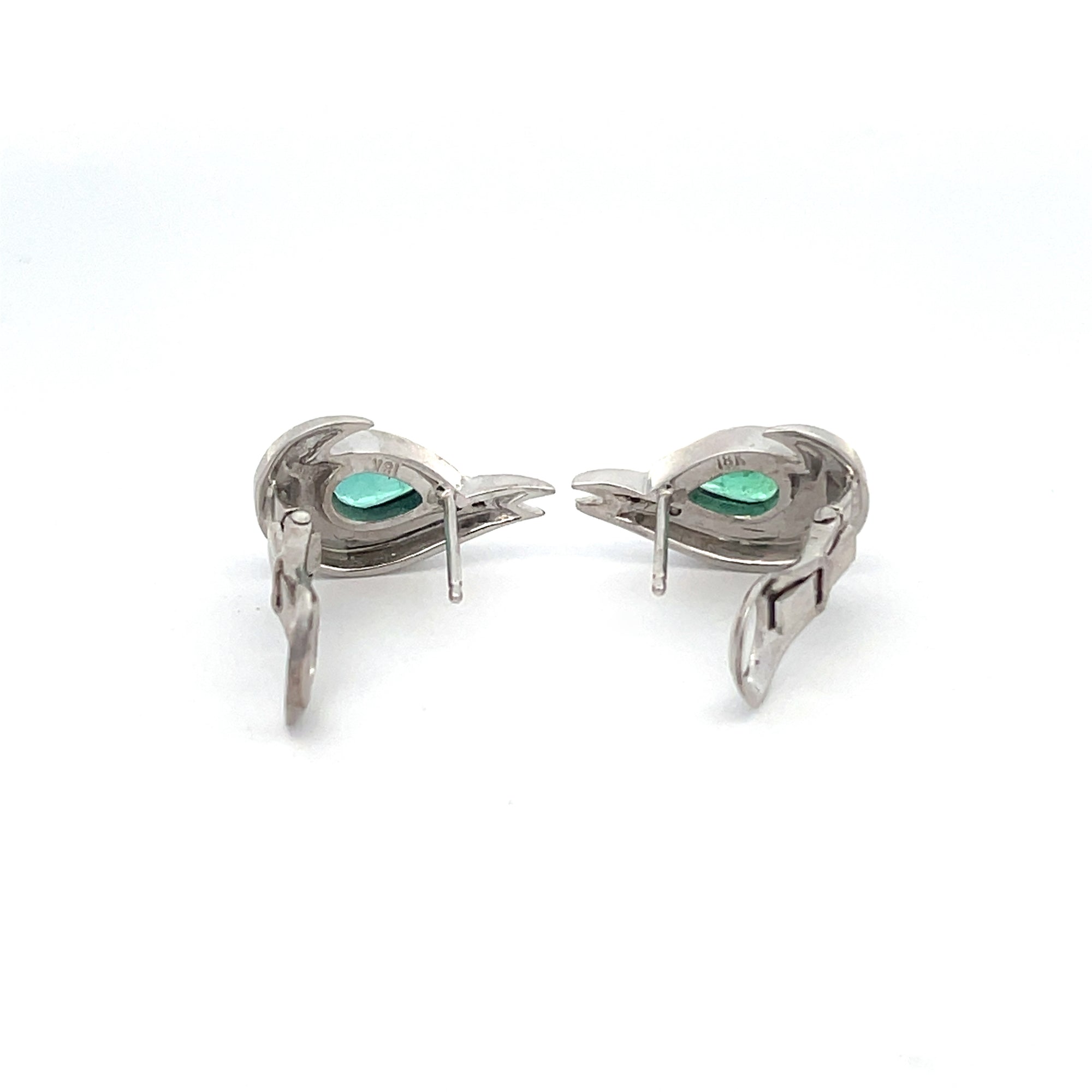 1.45 CTW EMERALD AND DIAMOND EARRING