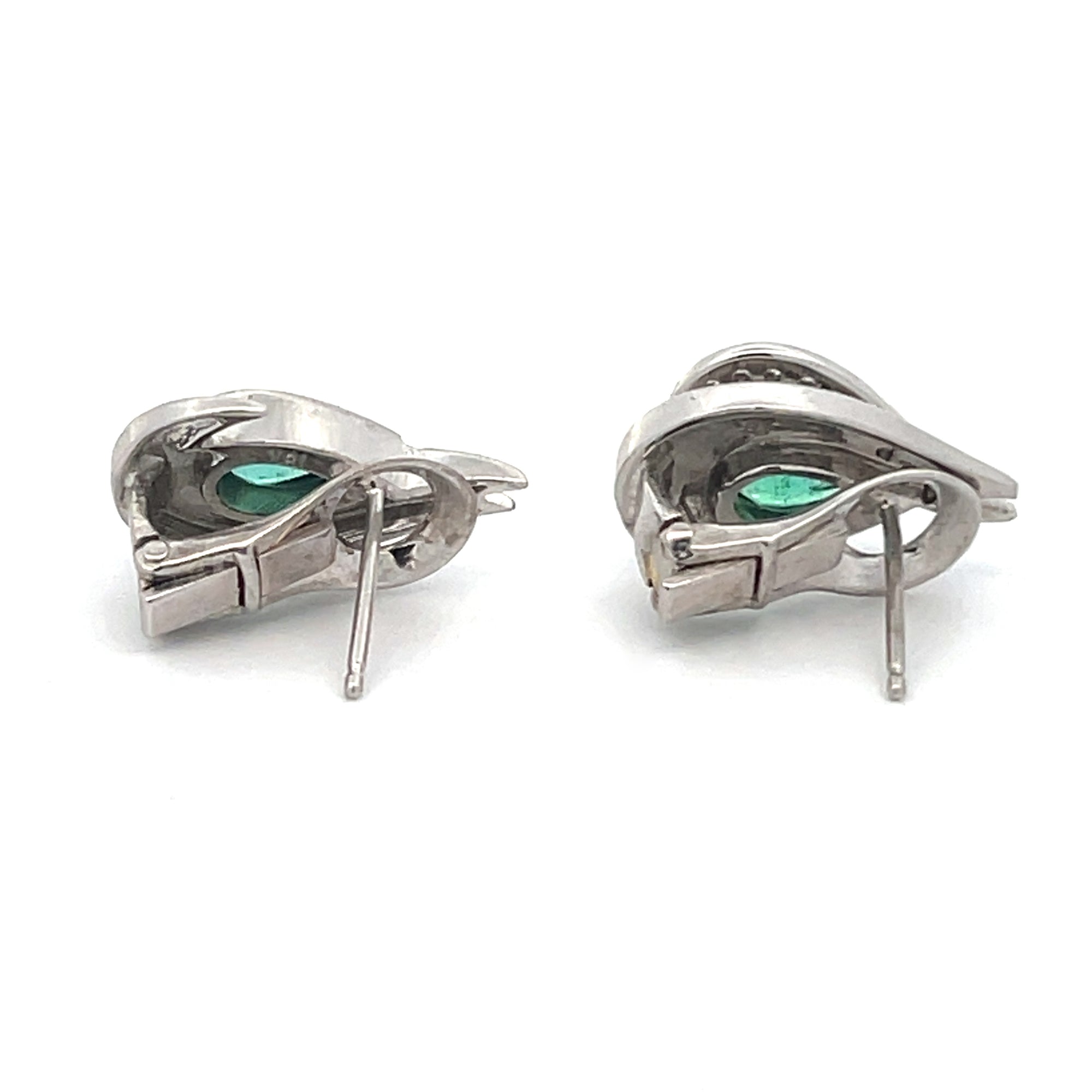 1.45 CTW EMERALD AND DIAMOND EARRING