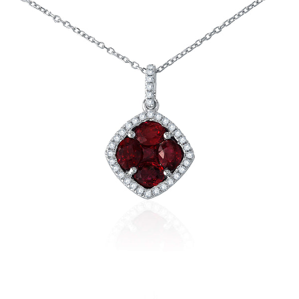 Ruby Clover Necklace