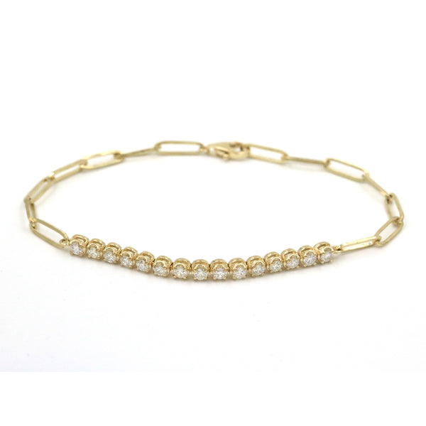 Diamond Paperclip Bracelet