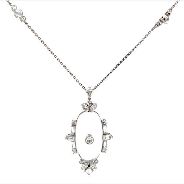 Moonstone And Diamond Necklace