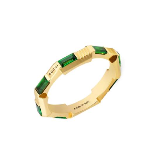 GUCCI LINK TO LOVE GREEN TOURMALINE RING