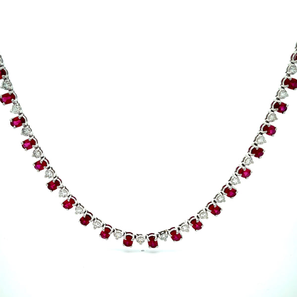 Ruby & Diamond Tennis Necklace