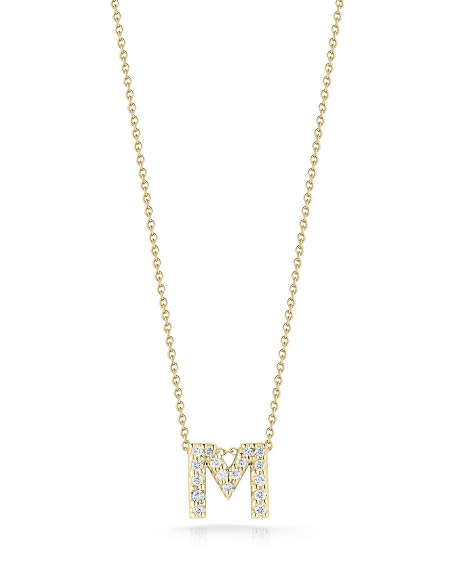 Roberto Coin Love Letter "M" Pendant Necklace