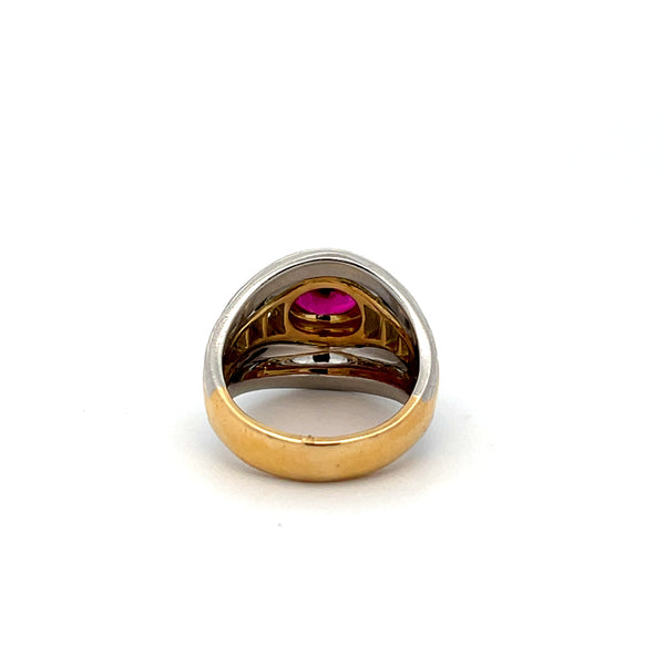 OVAL RUBY AND DIAMOND RING