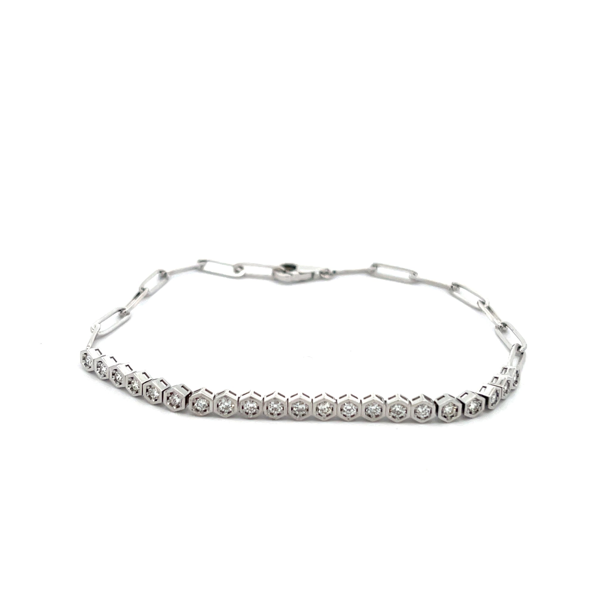 Diamond Paperclip & Tennis Bracelet