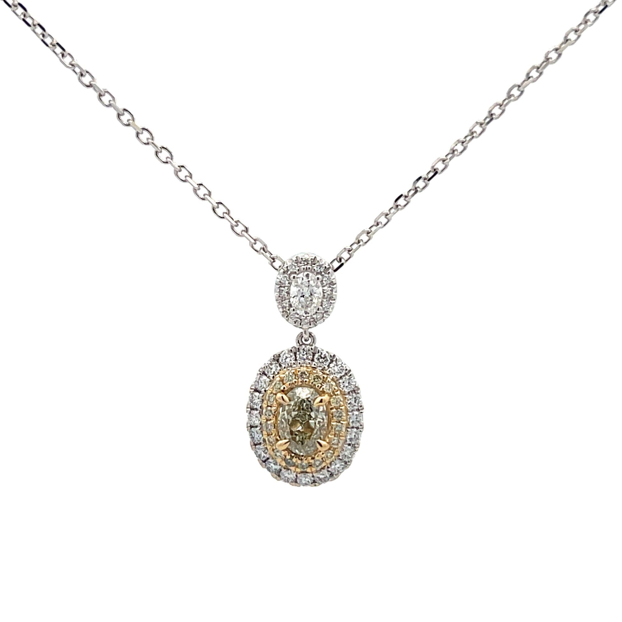 Diamond Oval Pendant Necklace