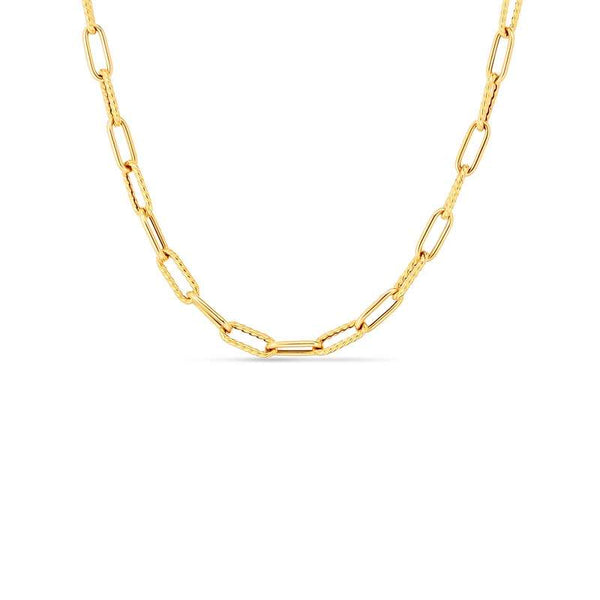 Roberto Coin Alternating Paperclip Necklace