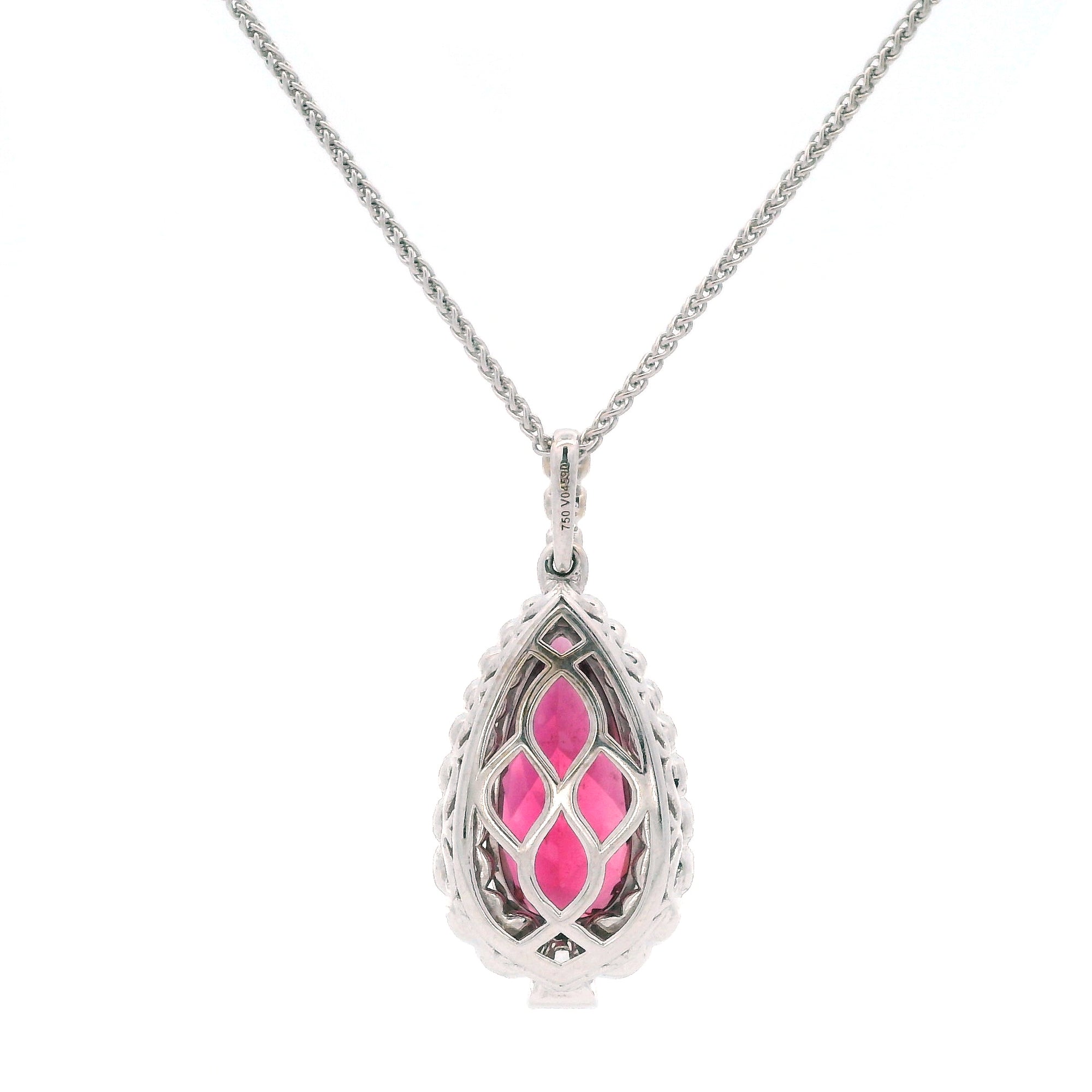 Christopher Design Rubellite Drop Necklace