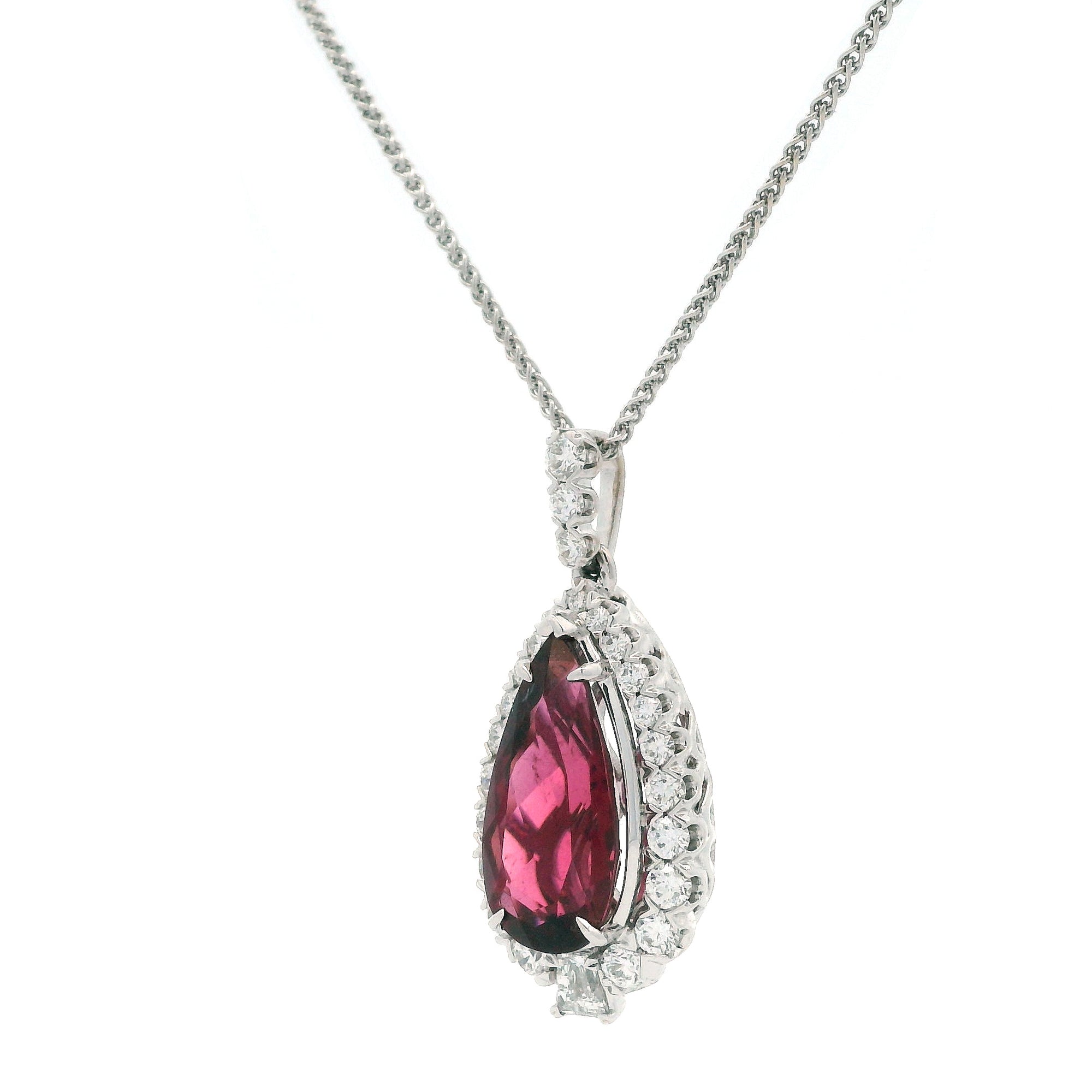 Christopher Design Rubellite Drop Necklace