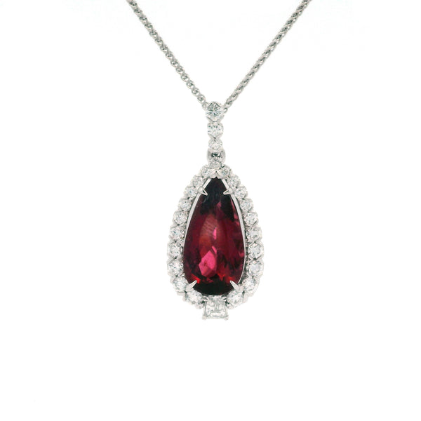 Christopher Design Rubellite Drop Necklace