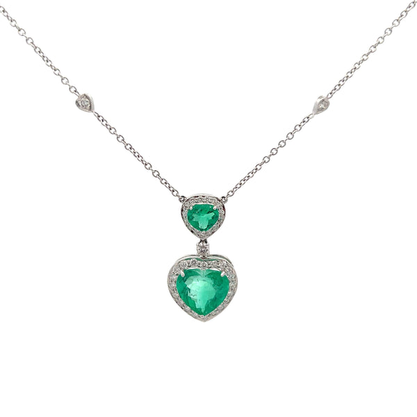 Heart Shape Emerald Necklace