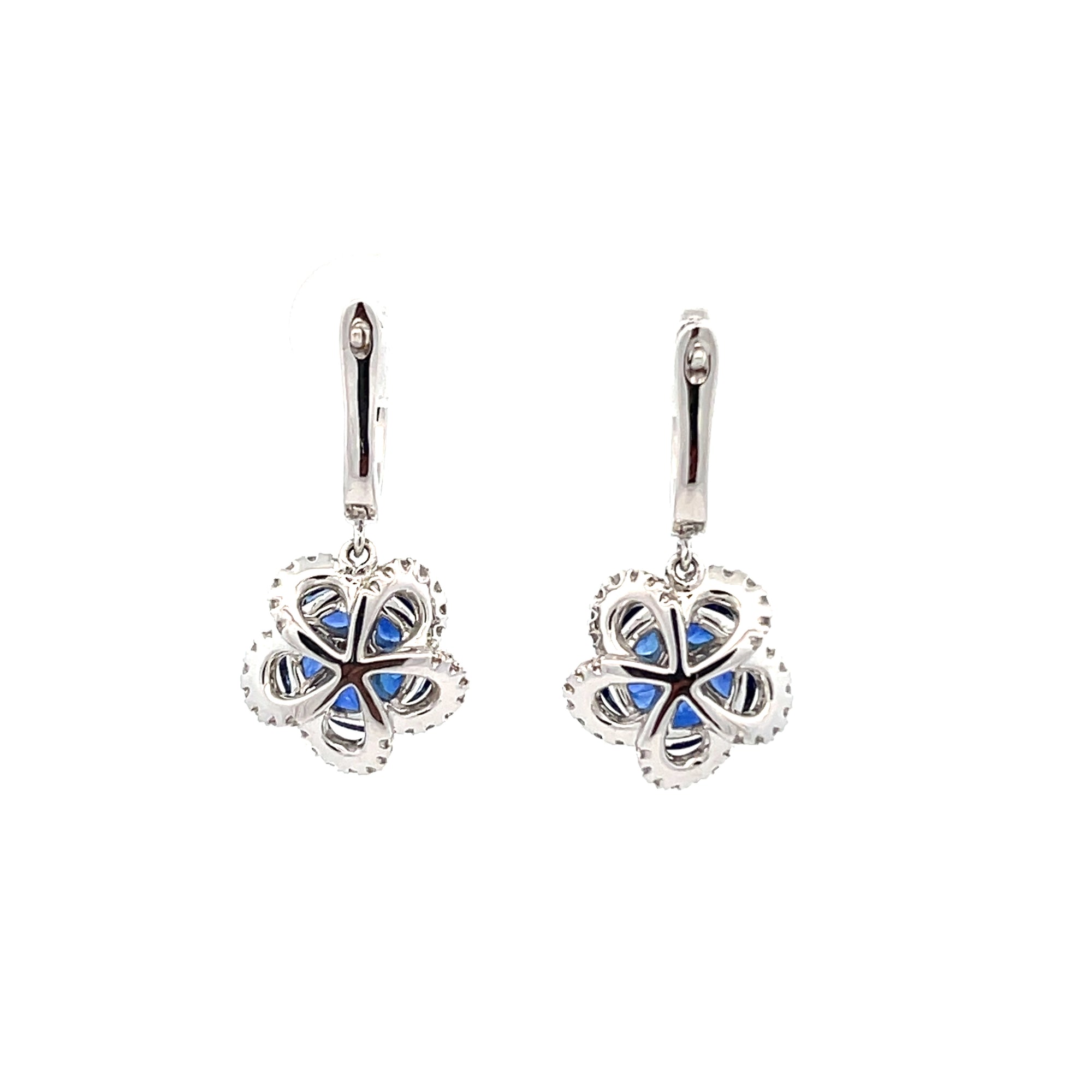 Sapphire And Diamond Flower Earrings