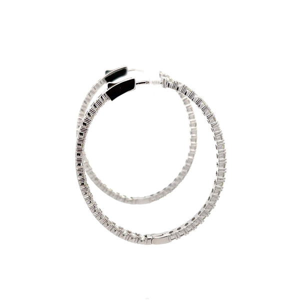 Large Oval Diamond Hoop Earrings