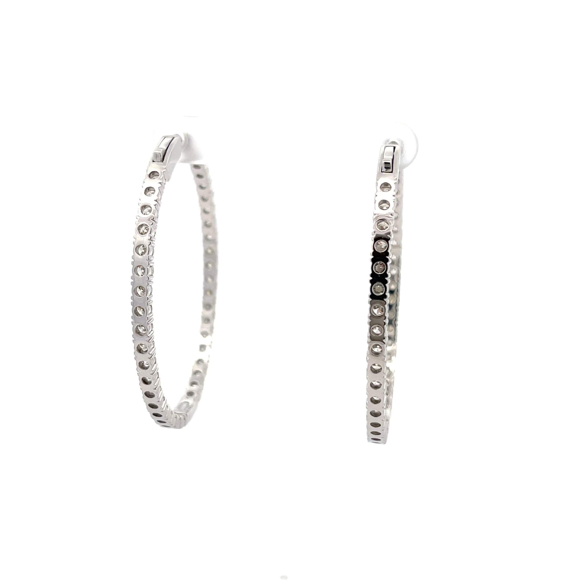 Large Oval Diamond Hoop Earrings