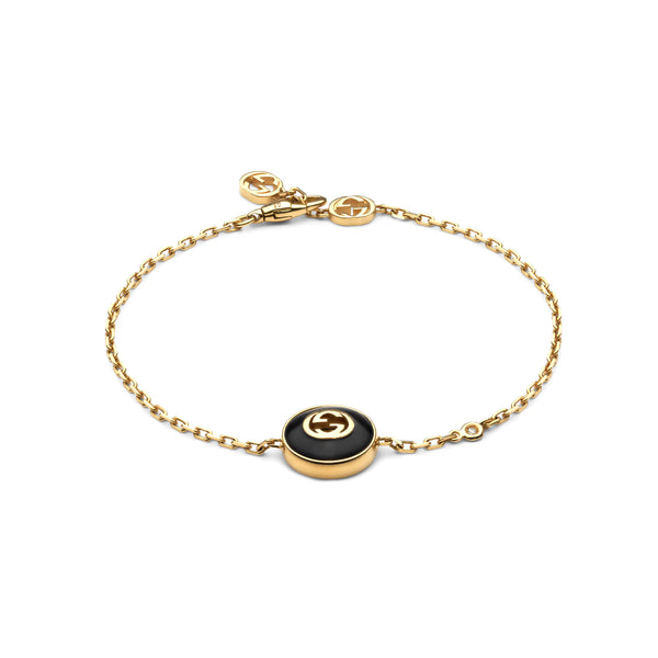 Gucci Interlocking G Onyx Bracelet