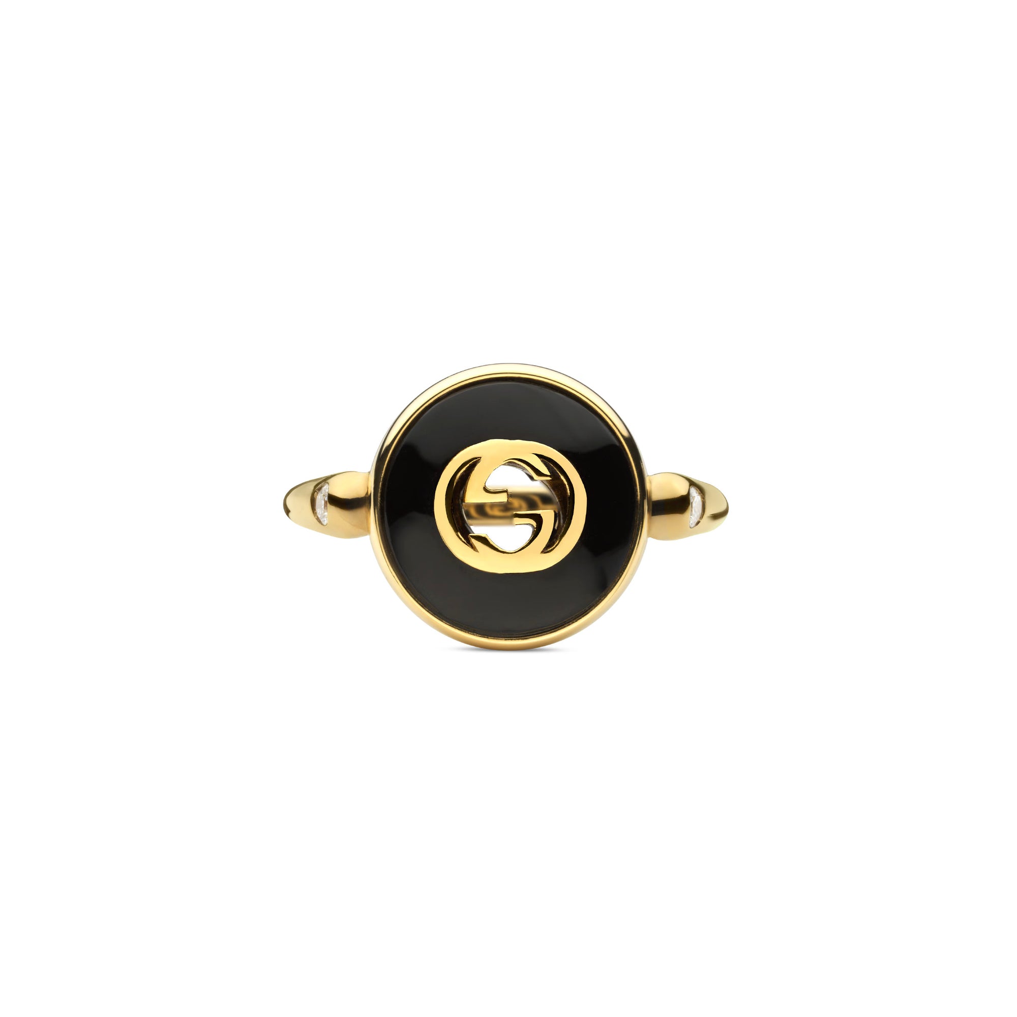 Gucci Interlocking G Onyx Ring