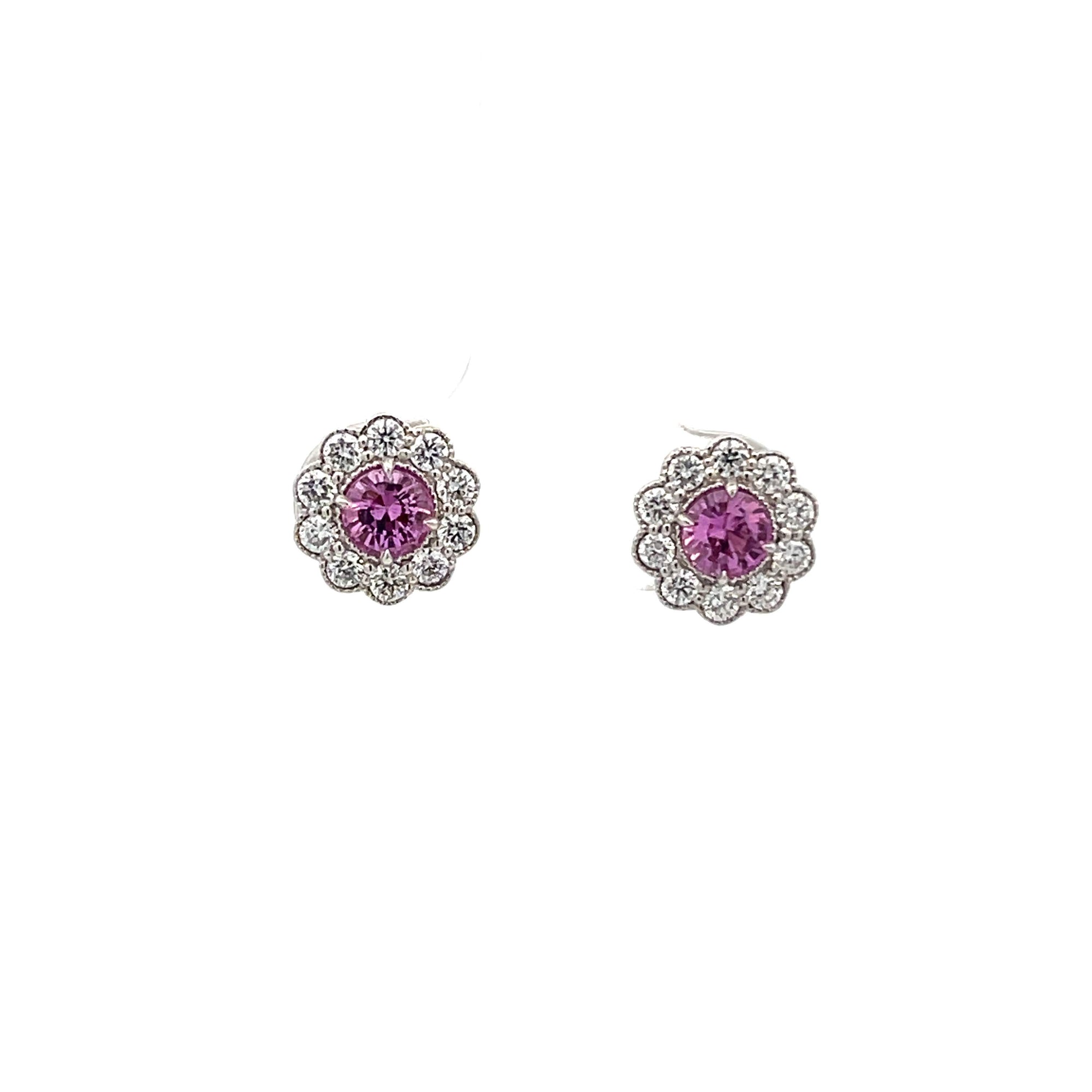 Flower Sapphire Stud Earrings