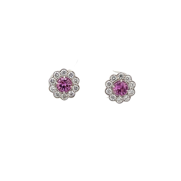 Flower Sapphire Stud Earrings