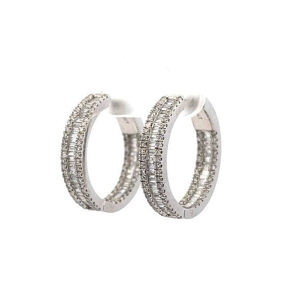 Cluster Diamond Hoop Earrings