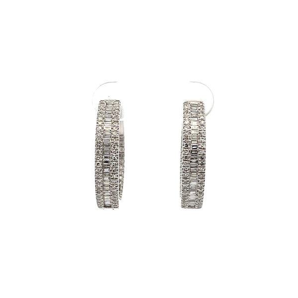 Cluster Diamond Hoop Earrings