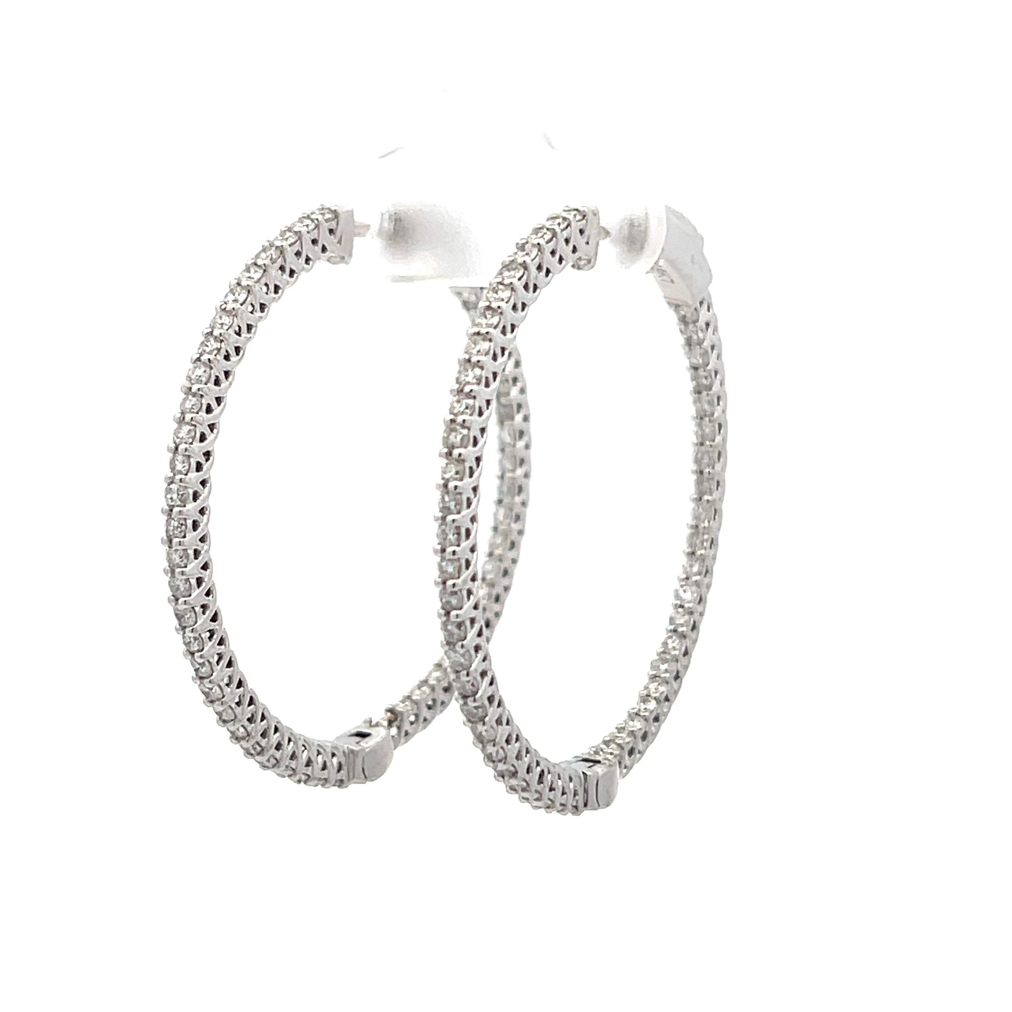 Large Diamond Hoop Earrings