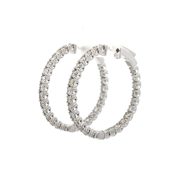 Round Diamond Hoop Earrings