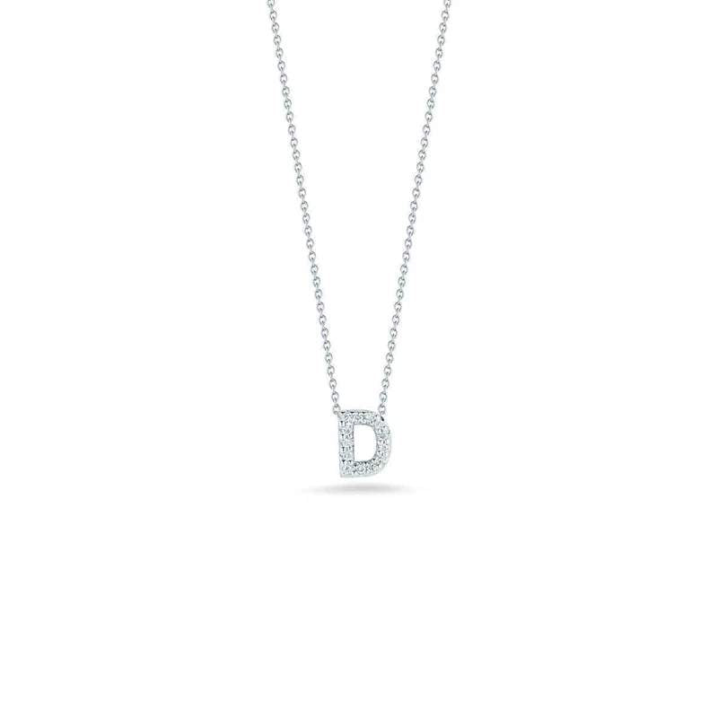 Roberto Coin Tiny Treasure Love Letter "D" Diamond Necklace