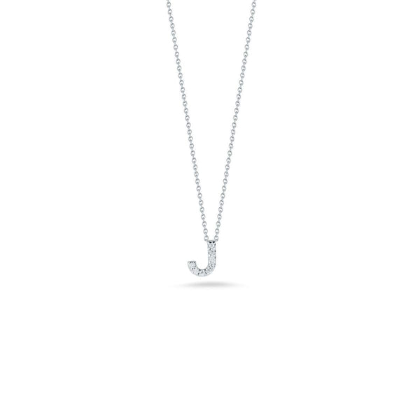 Roberto Coin Tiny Treasure Love Letter "J" Diamond Necklace