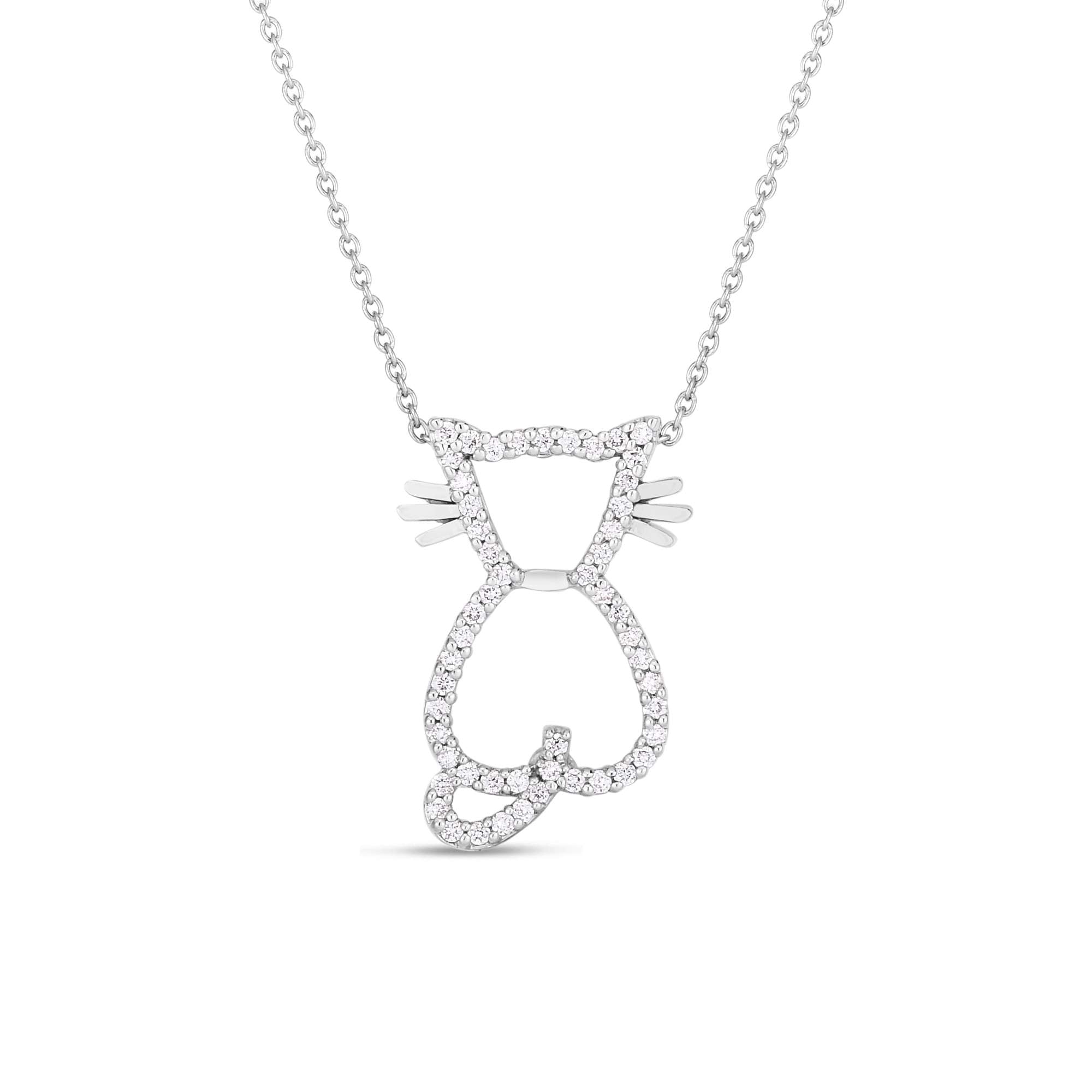 Roberto Coin Tiny Treasure Cat Diamond Necklace