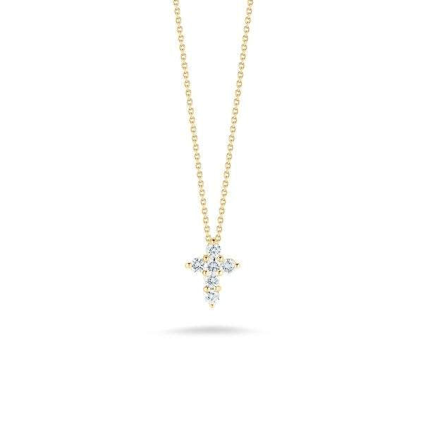 Roberto Coin Tiny Treasures Mini Diamond Baby Cross Necklace