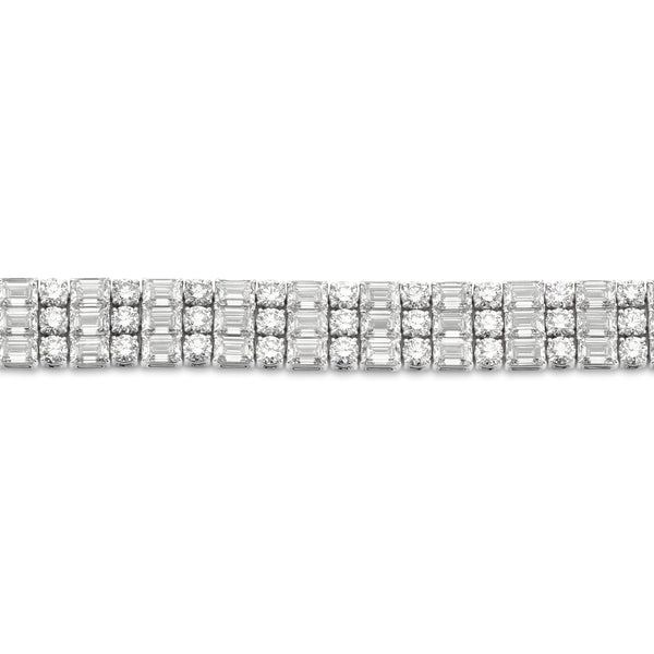 3 Row Diamond Tennis Bracelet