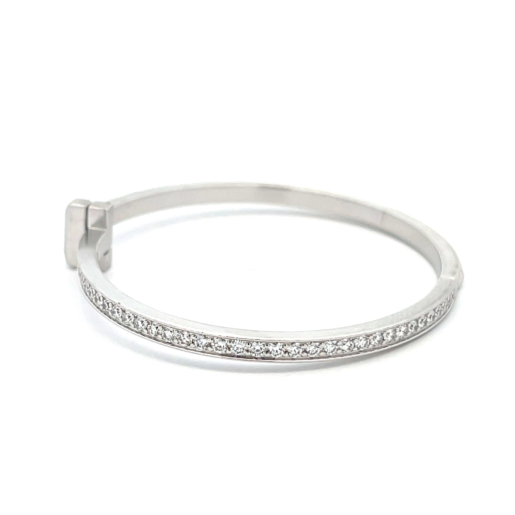 Tiffany & Co. T1 Hinged Narrow Diamond Bangle