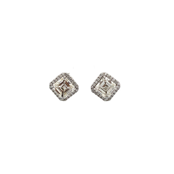 Diamond Halo Stud Earrings