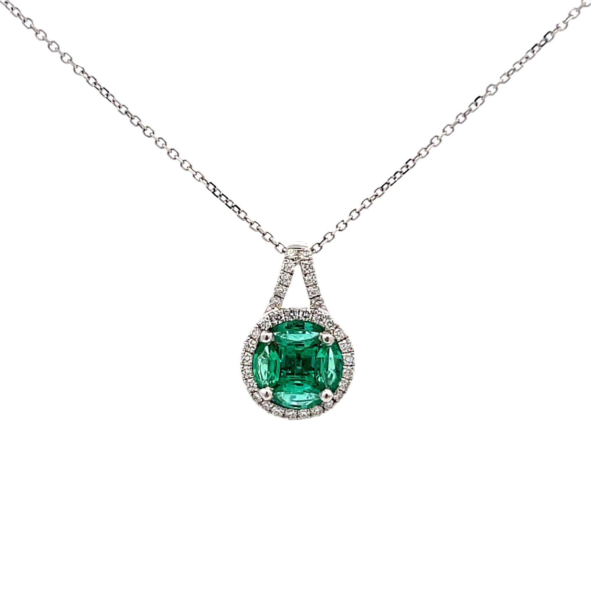 Emerald Clover Pendant Necklace