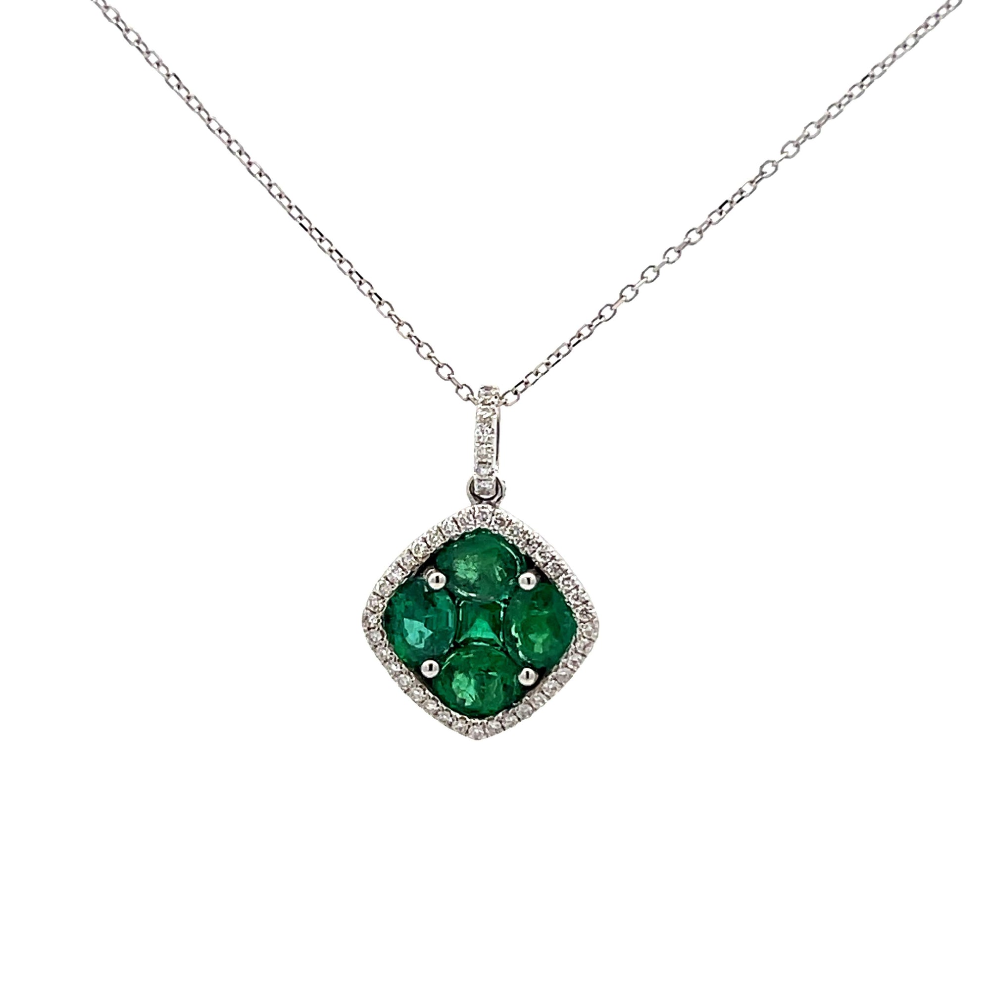 Emerald Clover Pendant Necklace